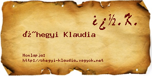 Óhegyi Klaudia névjegykártya