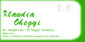 klaudia ohegyi business card